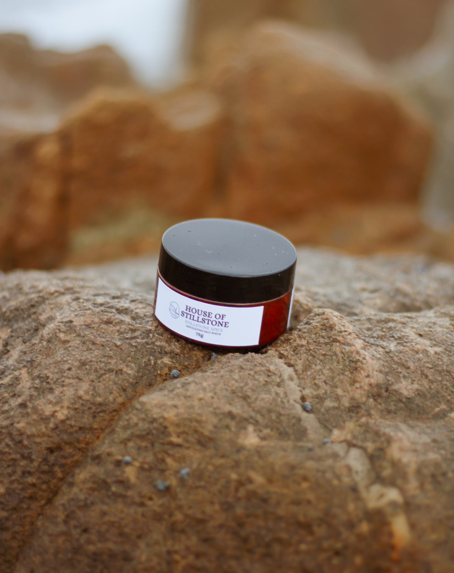 Stillstone Spice By House Of Stillstone – Nourishing Dead Sea Salt Dry Facial Scrub.