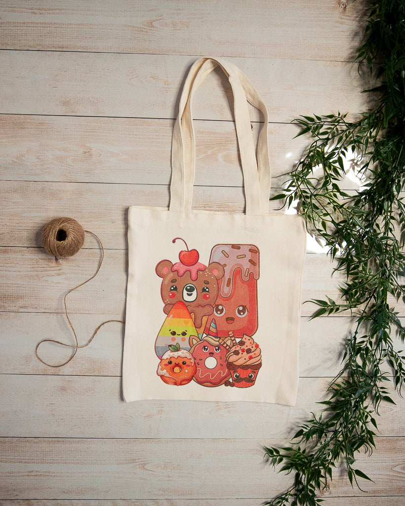 Kawaii Dessert Party Tote - Adorable Canvas Bag