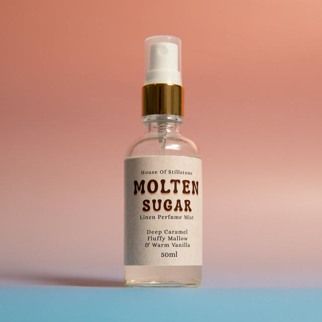 Molten Sugar Linen Perfume Mist - Sweet Marshmallow, Caramel & Vanilla Fragrance