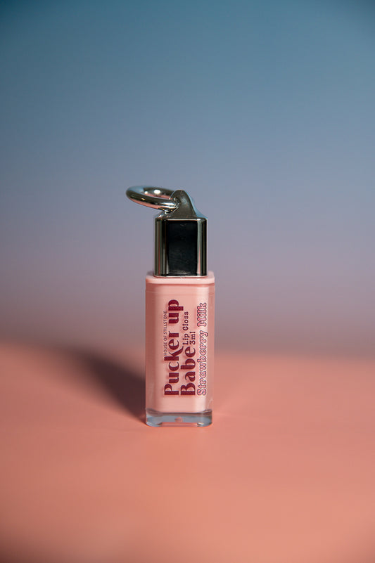 Pucker Up Babe Lip Gloss - Strawberry Milk | High Shine & Hydrating