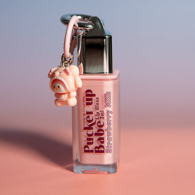 Pucker Up Babe Lip Gloss - Strawberry Milk | High Shine & Hydrating