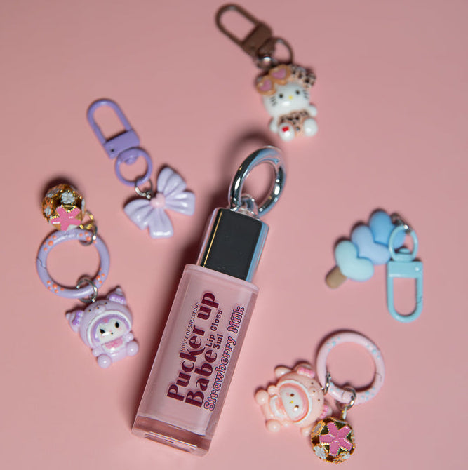 Pucker Up Babe Lip Gloss - Strawberry Milk | High Shine & Hydrating