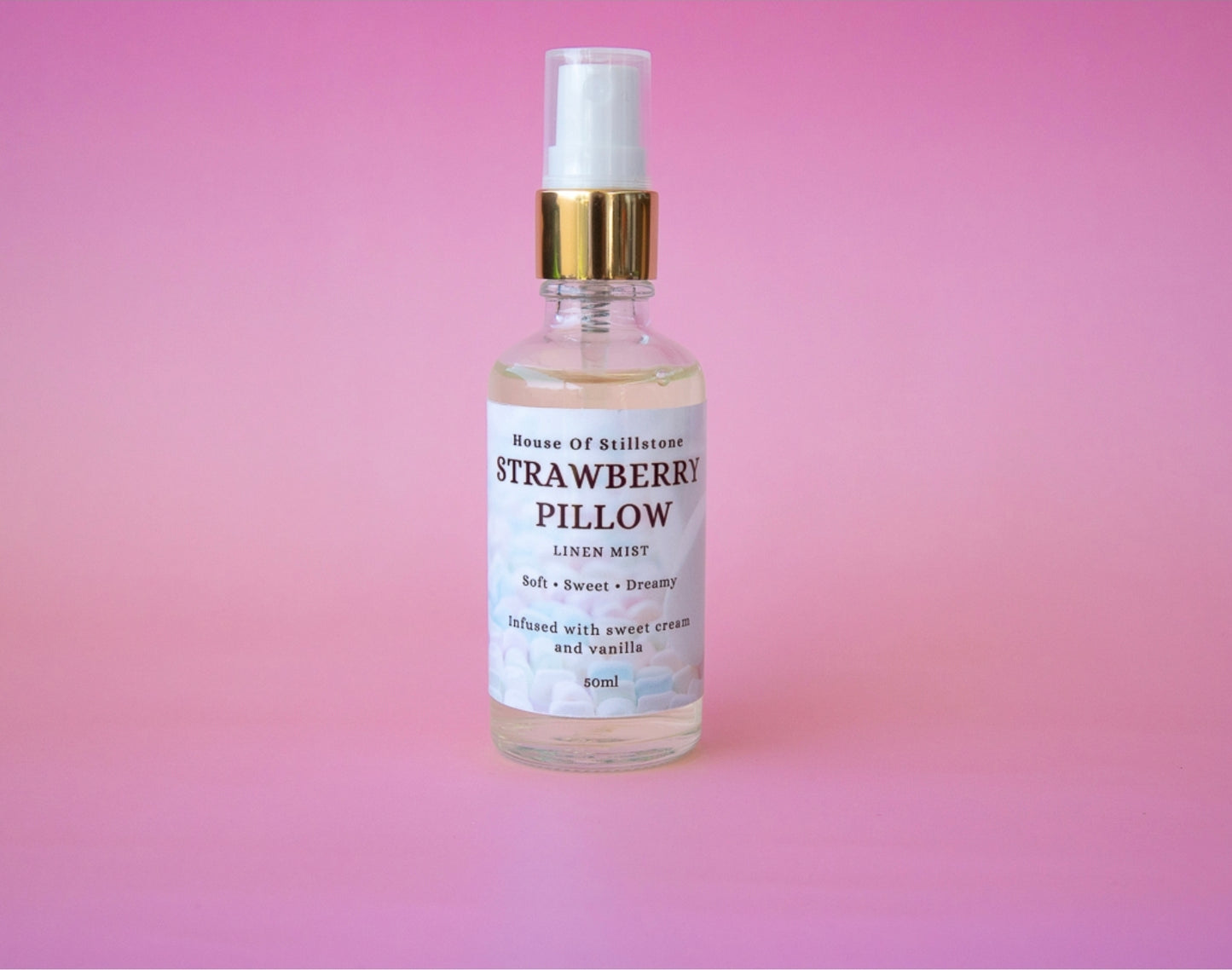 Strawberry Pillow & Linen Mist – Sweet Strawberry, Cream & Vanilla Luxury Sleep Spray | House of Stillstone