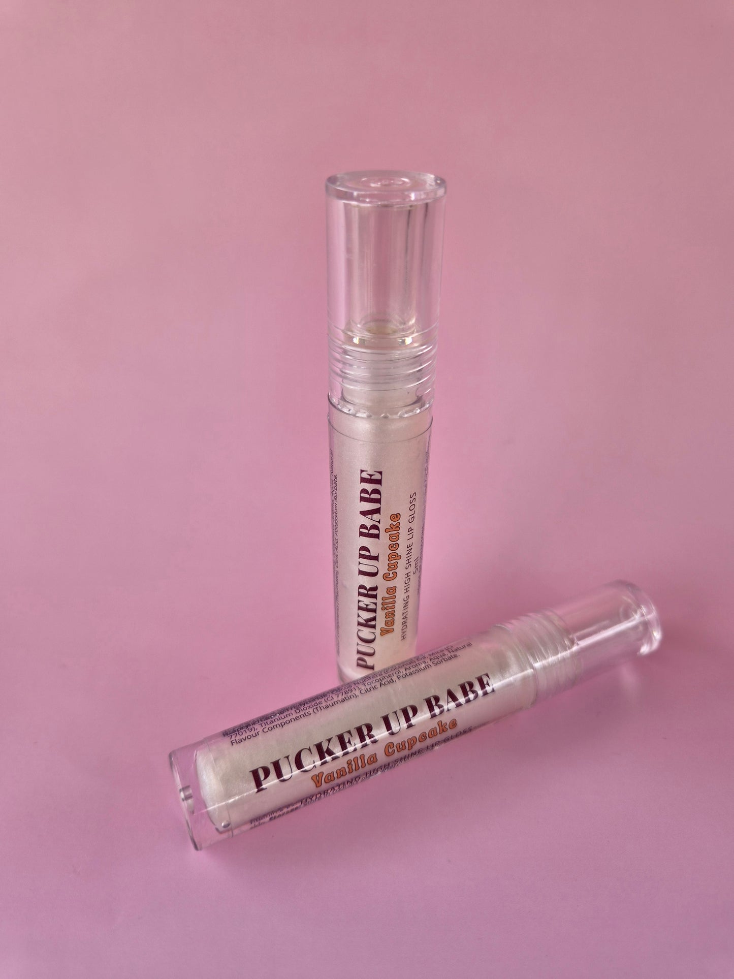 Pucker Up Babe Vanilla Cupcake Hydrating Lip Gloss – Glossy Shine, Jojoba & Vitamin E Nourishing Lip Gloss