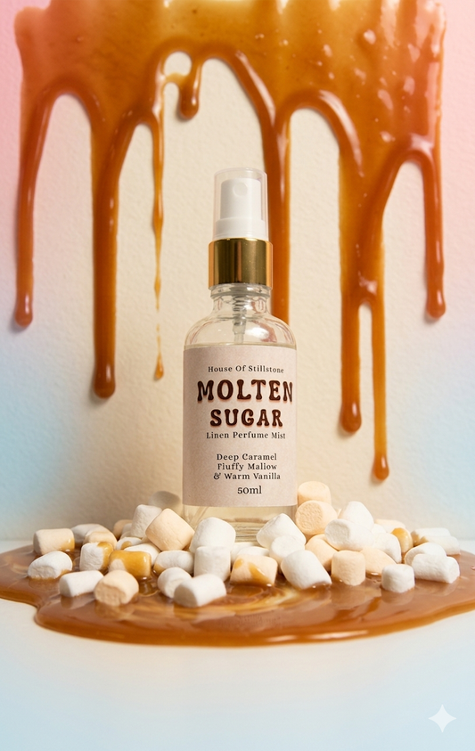 Molten Sugar Linen Perfume Mist - Sweet Marshmallow, Caramel & Vanilla Fragrance