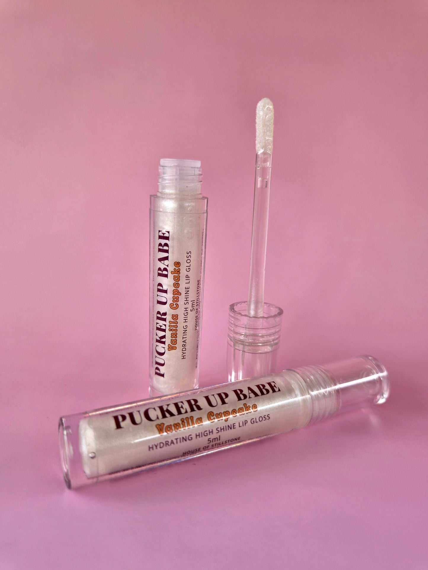 Pucker Up Babe Vanilla Cupcake Hydrating Lip Gloss – Glossy Shine, Jojoba & Vitamin E Nourishing Lip Gloss